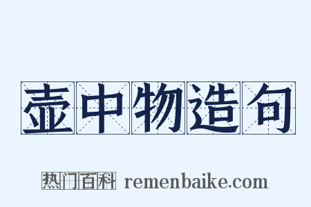 壶中物造句是什么意思的图片